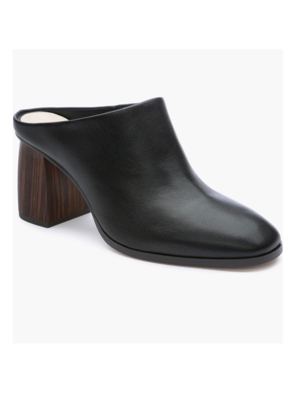 Sanctuary Black Leather Block Heel Mule